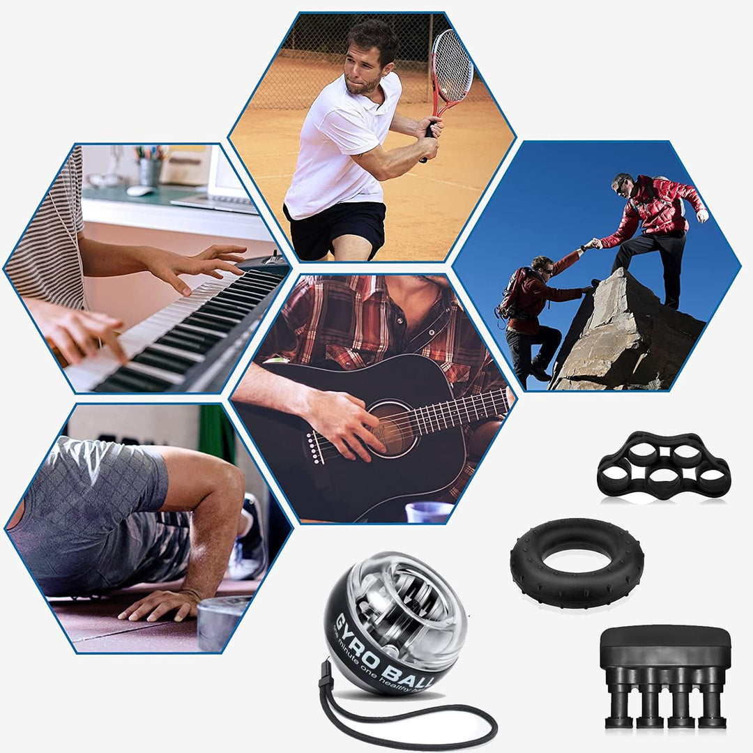 Handgelenkball, Gyroball, Handtrainer Fingertrainer, Griffkraft Trainer Trainingsset, Gyor Ball mit