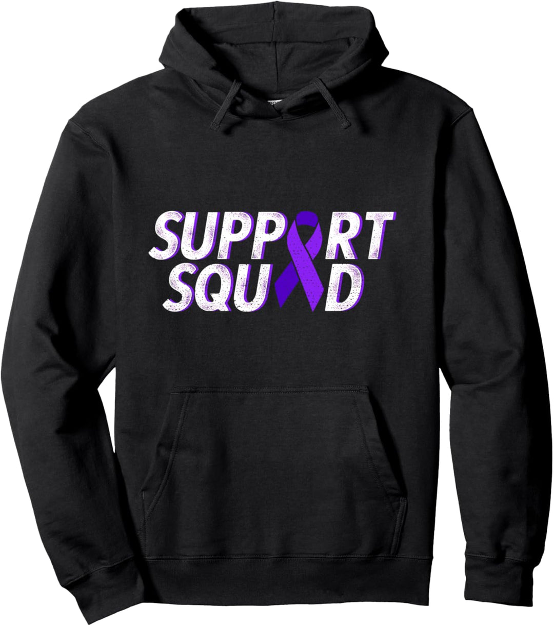 Support squad purple hodgkin lymphoma cancer awareness Pullover Hoodie