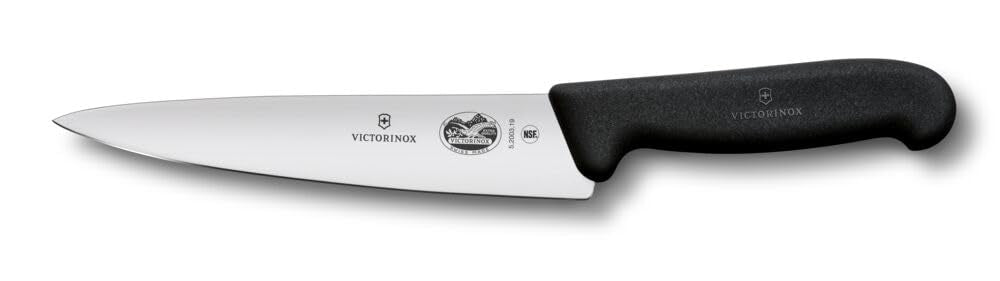 Victorinox Fibrox Kochmesser, Breites Universalmesser für Fleisch, Fisch, Gemüse und Kräuter, 19 cm,