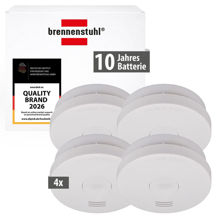 Brennenstuhl Rauchmelder Set, 4X RM L 3100 mit integrierter Batterie (geprüft und Zertifiziert nach