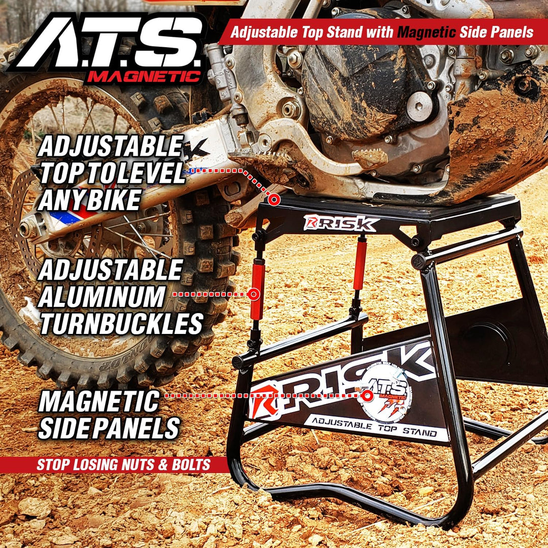 RISK Racing ATS 00381 ATS Magnetischer Motocross-/Dirtbike-Ständer, verstellbar, 42,5 x 40,6 x 43,2