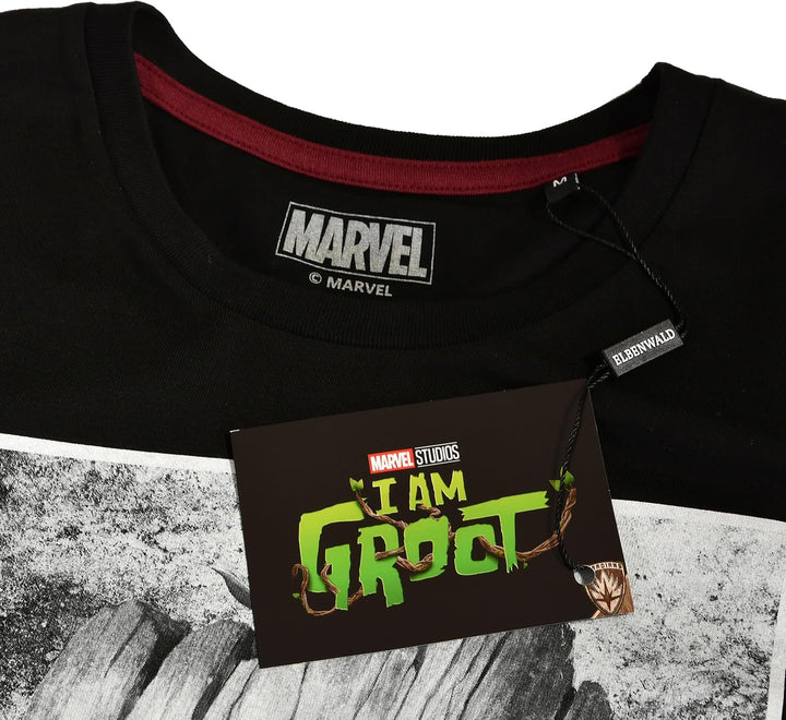 Elbenwald Marvel T-Shirt mit verschiedenen Motiven für Herren Damen Unisex Baumwolle schwarz S Baby