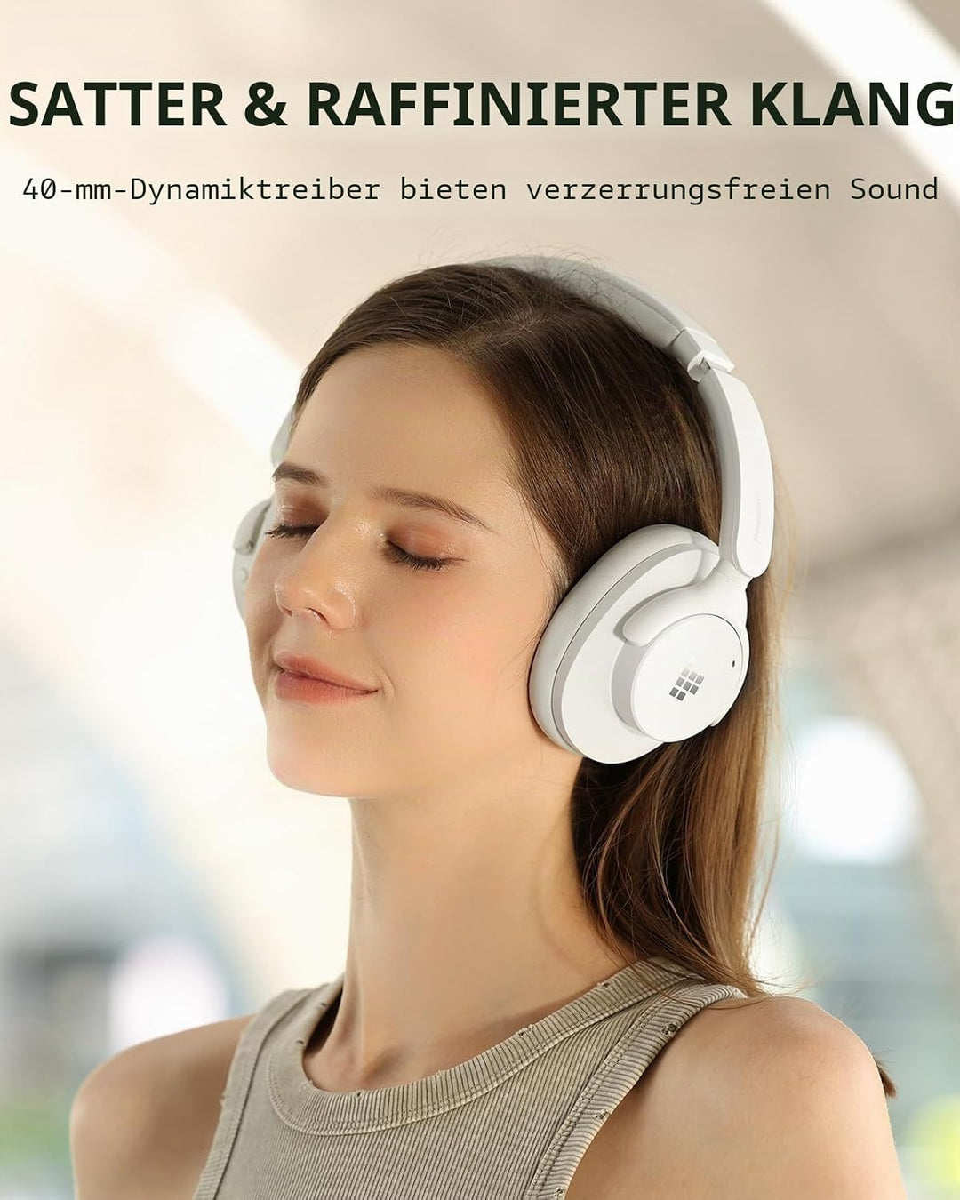 Tronsmart Q20S Hybrid Noise Cancelling Kopfhoerer Kabellos, Over Ear Kopfhörer mit Mikrofon, Hi-Res-