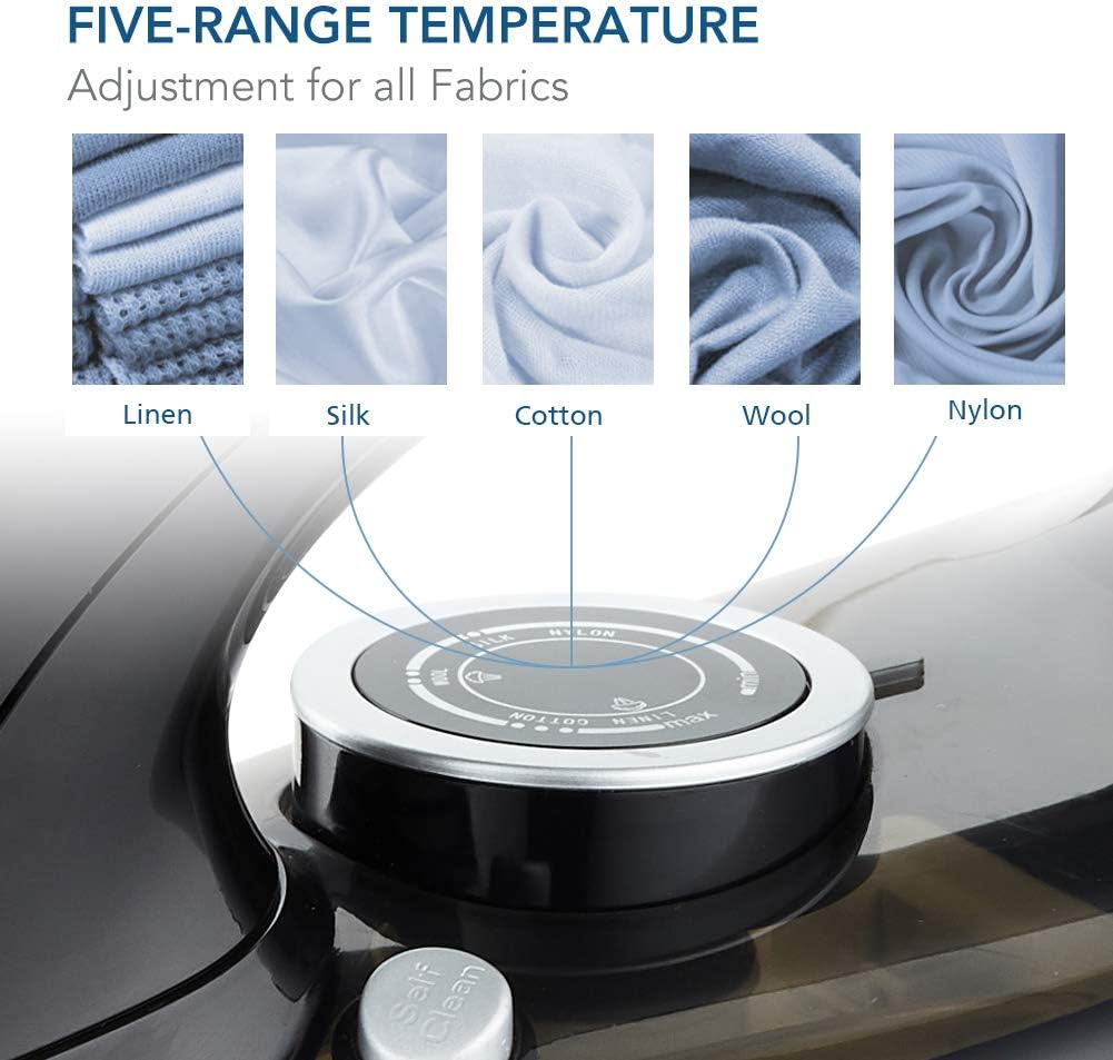 Martisan Dampfbügeleisen, 2200W Bügeleisen (Variable Dampf- und Temperaturregelung, Antihaft-Bügelso