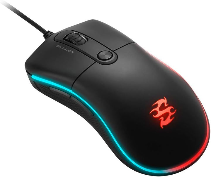 Sharkoon Skiller SGM2 RGB Gaming Maus, optisch 6400 DPI, Ergonomische Form Mehrfarbig