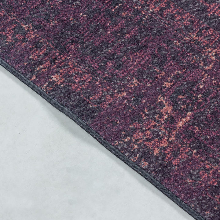 Carpetsale24 Waschbarer Kurzflor Teppich Läufer Schwarz 80x150 cm Vintage Design mit Rutschfester Rü