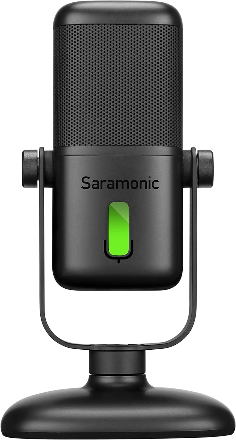 Saramonic USB-Studiomikrofon mit grosser Membran und magnetischem Tischständer, Kopfhörerausgang und