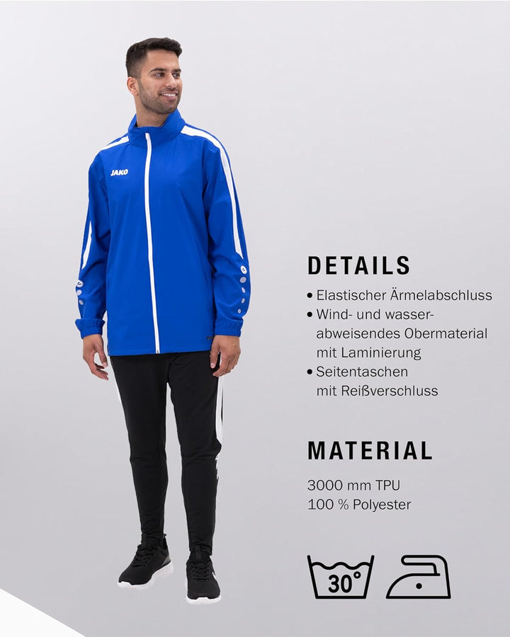 JAKO Power Allwetterjacke Herren S Blau, S Blau