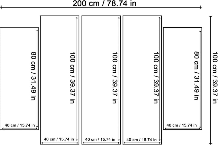 Feeby. Leinwandbild - 5 Teile - Bilder, Wand Bild, Wandbilder, Kunstdruck XXL, 5-Teilig, Typ B, 200x
