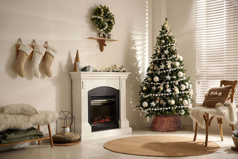 KOTARBAU® Weihnachtsbaum Rock aus Weide Ø 45 cm, Dunkel Braun Christbaumständer aus Rattan Natur, We