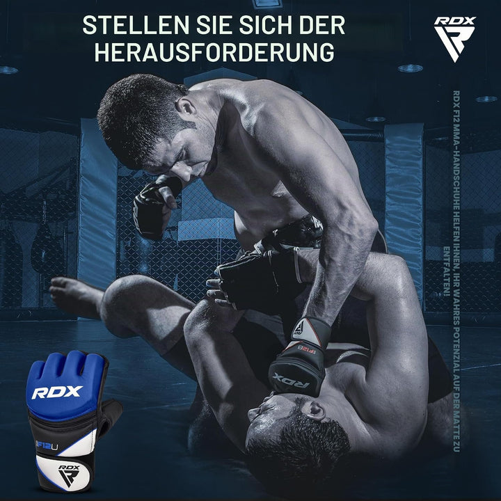 RDX Profi MMA Handschuhe Grappling Sparring Training, Maya Hide Leder, Kickboxen Kampfsport Gepolste