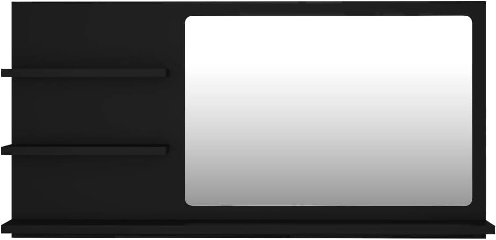 vidaXL Badspiegel mit 3 Ablagen Spiegelregal Wandspiegel Badezimmerspiegel Bad Spiegel Badezimmer Ba