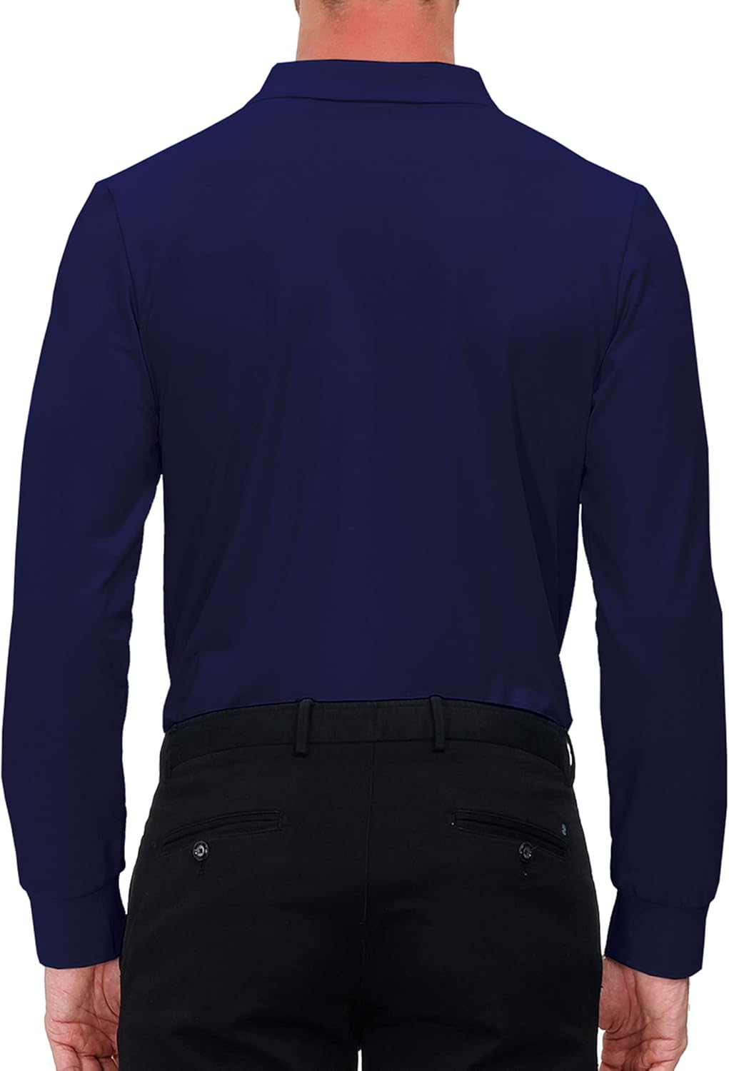 MoFiz Herren Poloshirt Langarm Baumwolle Polohemd Freizeit Polo Golf Wintershirts mit Kragen L Marin