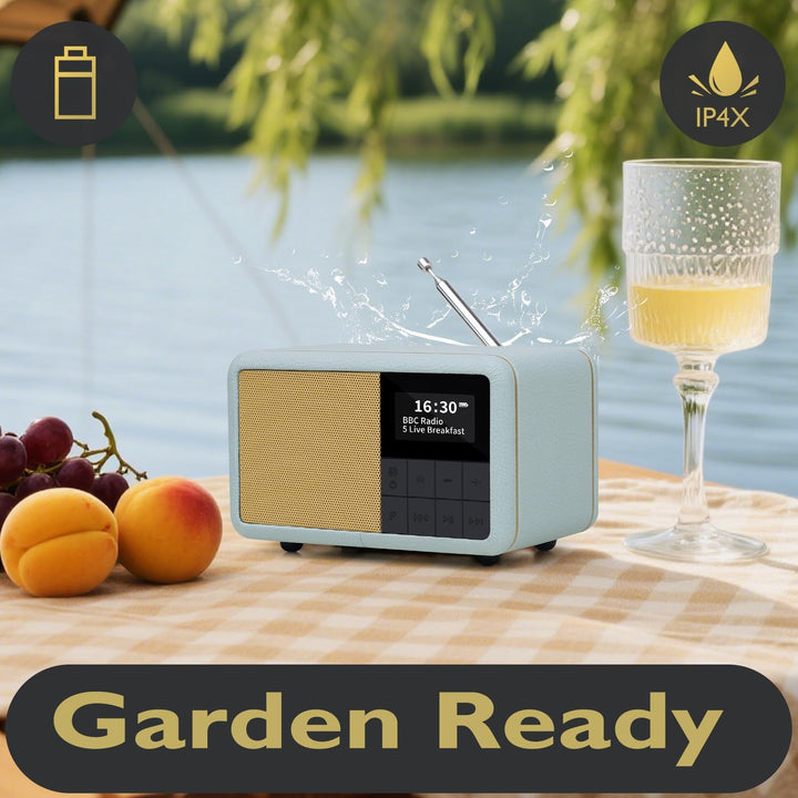 LEMEGA CR7 Tragbares Mini DAB Radio mit Bluetooth（Akku mit bis zu 12 Stunden Laufzeit,UKW,IPX4 wasse