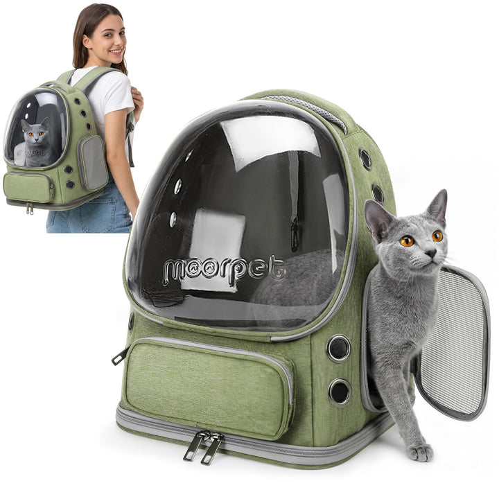 ALLSOPETS Katzenrucksack, Atmungsaktiver Bubble Rucksack für Katzen und Kleine Hunde bis zu 7,5kg, T