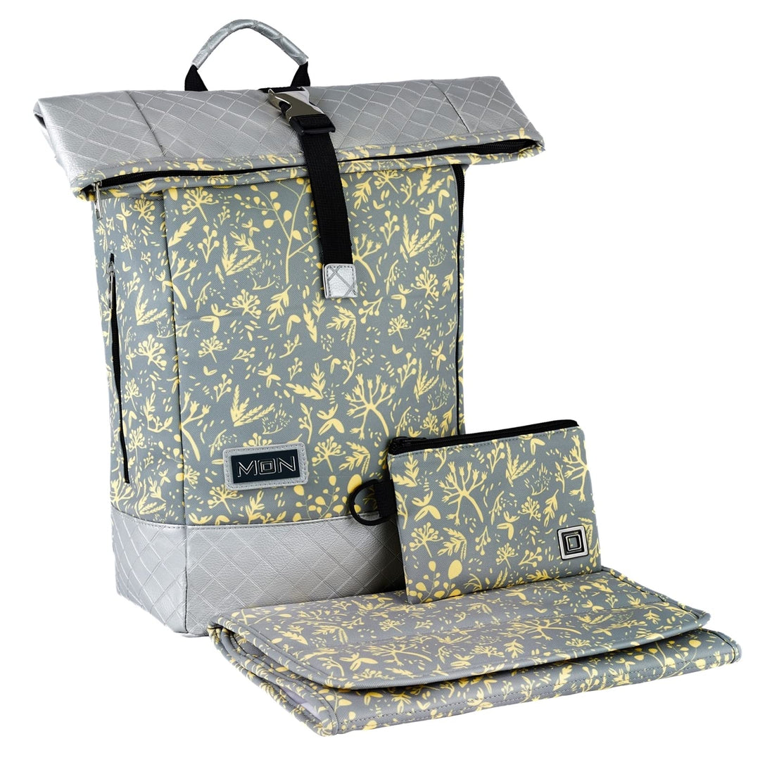 MOON Backpack ROLLTOP special edition ice flower, mit 16 Liter Stauraum, inklusive Wickelunterlage u