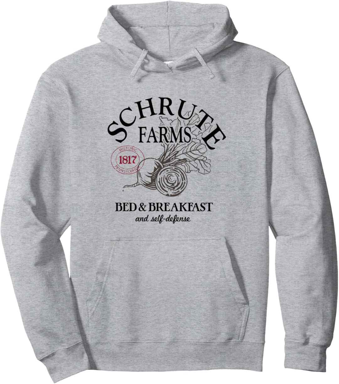 The Office Schrute Bauernhöfe Grosses Etikett Pullover Hoodie