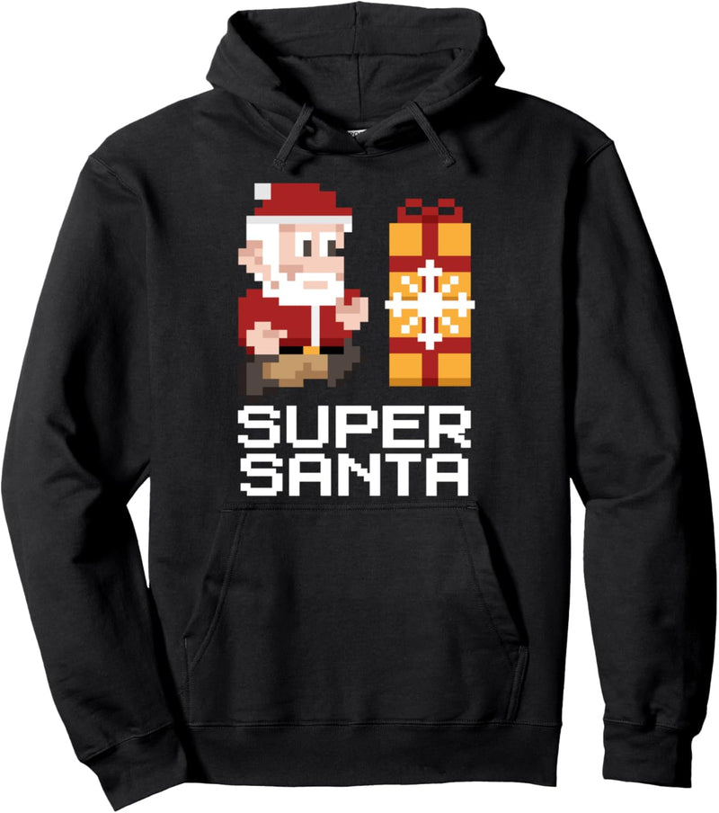 Super Santa 8Bit Pixel Weihnachten XMas Geschenk Gamer Retro Pullover Hoodie