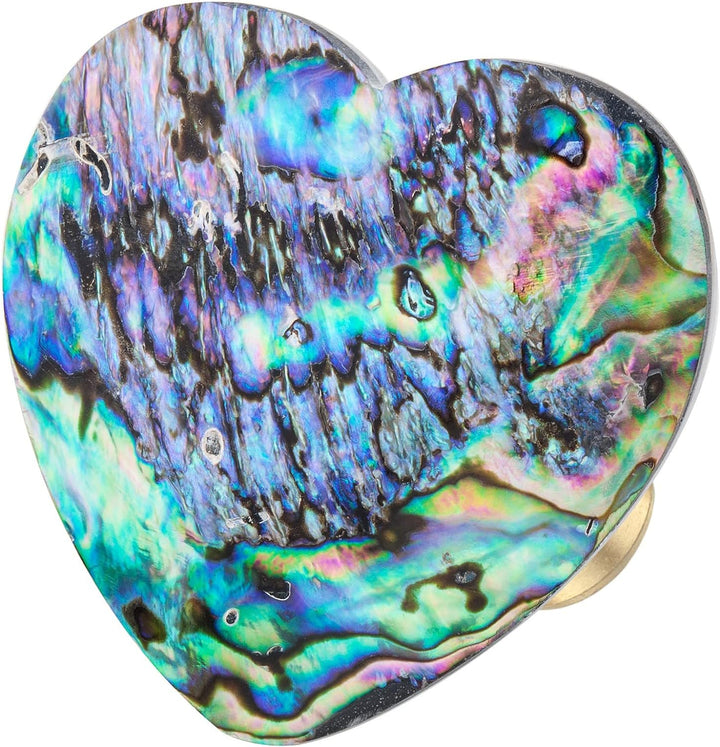 mookaitedecor Satz von 4 Herz Form Abalone Shell Cabinet Knobs mit Schrauben, dekorative Stein zieht