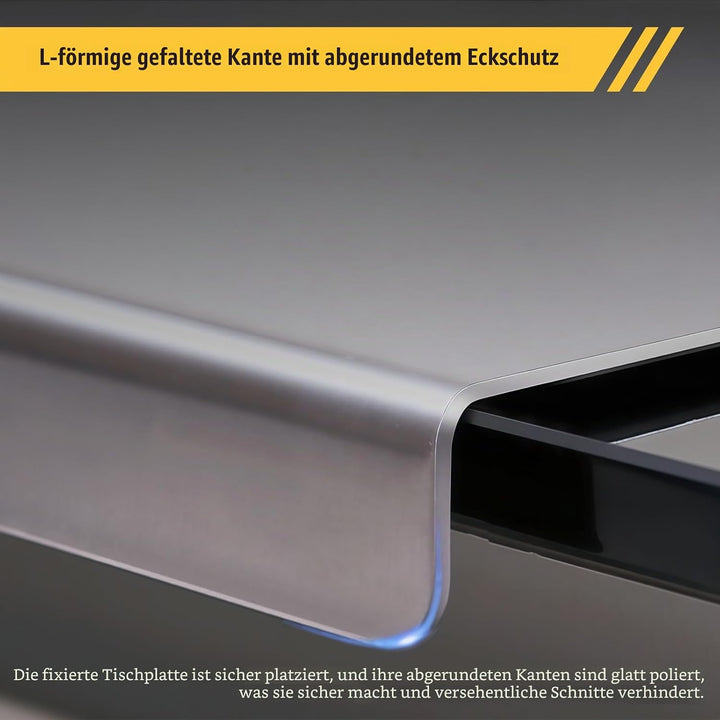 Edelstahl-Schneidebrett, Edelstahl Arbeitsplatte, Rutschfeste Schneidebrett mit Kante, Arbeitsplatte