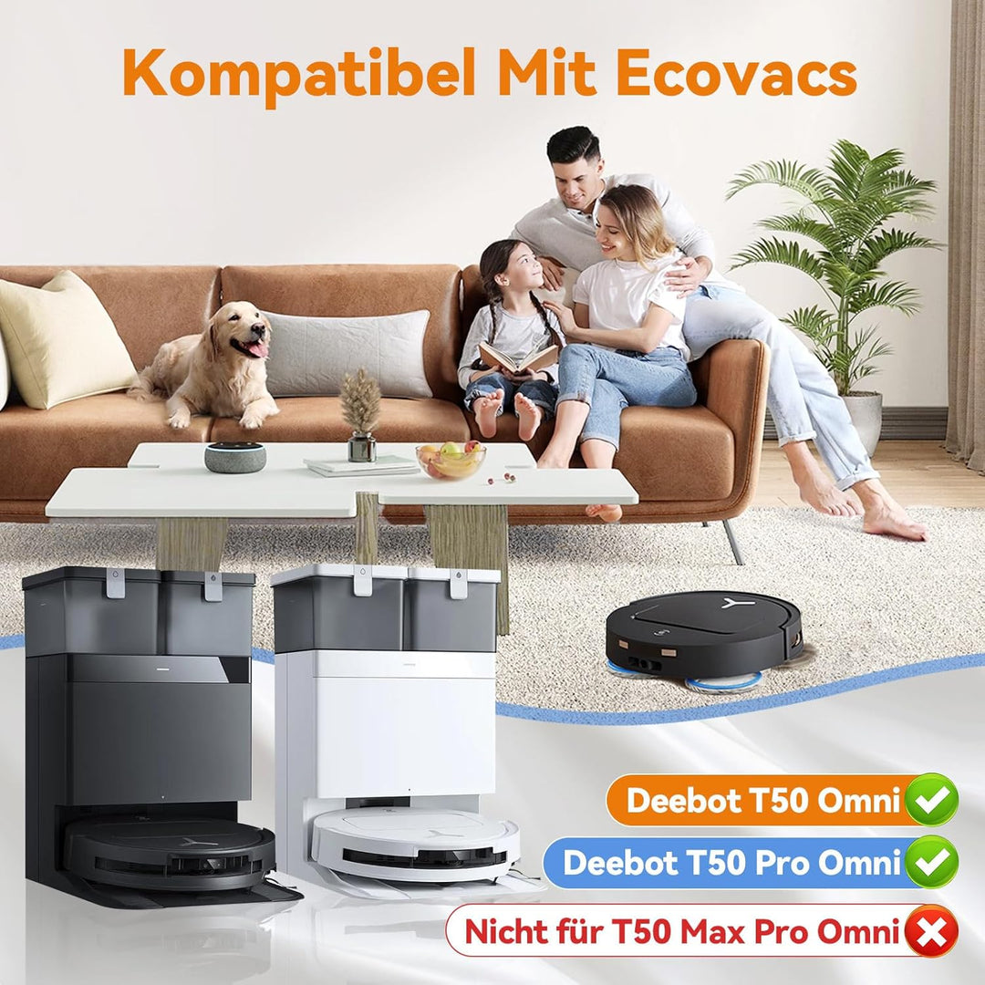 24 Stück Zubehör für Ecovacs Deebot T50 Pro Omni / T50 Omni / T50 Pro Omni Gen2 Saugroboter, 1 Haupt