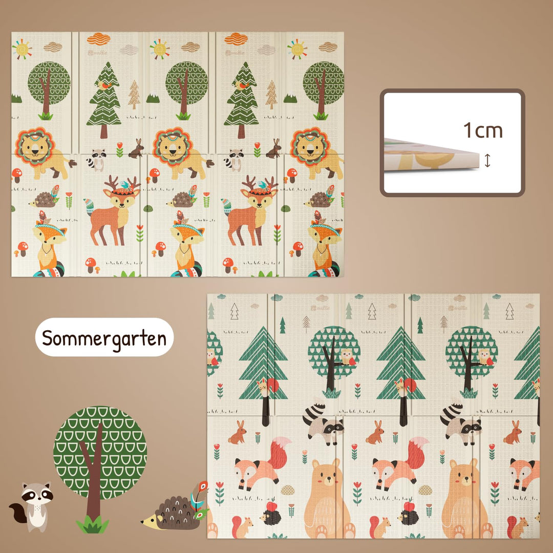 Mallie® Spielmatte Baby Faltbar Schadstofffrei 150x200 CM I Krabbeldecke Baby, Krabbelmatte Baby und