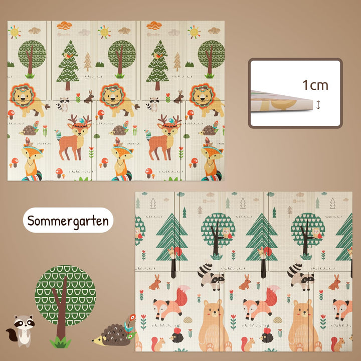 Mallie® Spielmatte Baby Faltbar Schadstofffrei 150x200 CM I Krabbeldecke Baby, Krabbelmatte Baby und