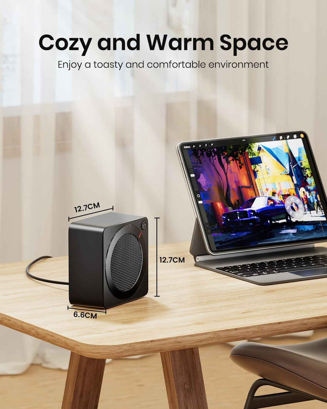 Gaiatop Mini Heizlüfter Energiesparend 500W, Heizlüfter Klein mit 2s PTC-Keramikheizung, mit Überhit