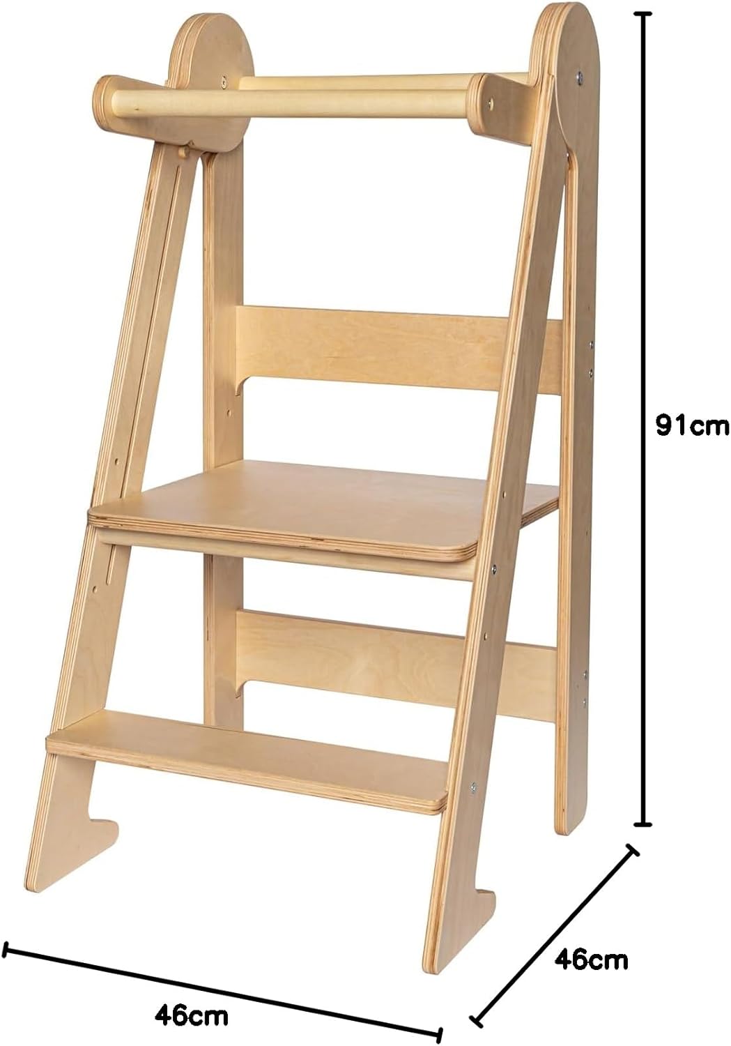 TOYBOX Montessori Kleinkind-Turm & faltbarer Holz Tritthocker - Faltbare Küchenhilfe für Kleinkinder
