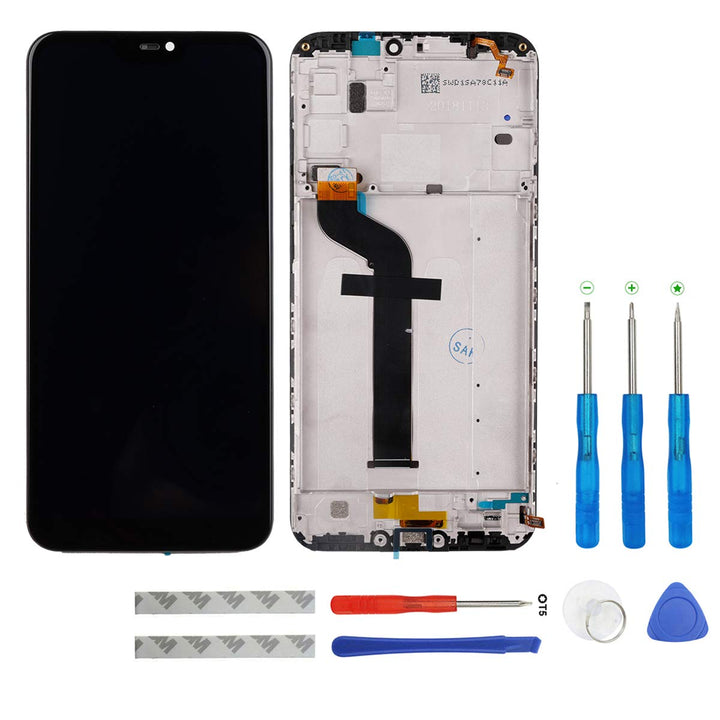 Swark LCD Display Compatible with Xiaomi Mi A2 Lite/Redmi 6 Pro (Schwarz mit Rahmen) Touchscreen Bil