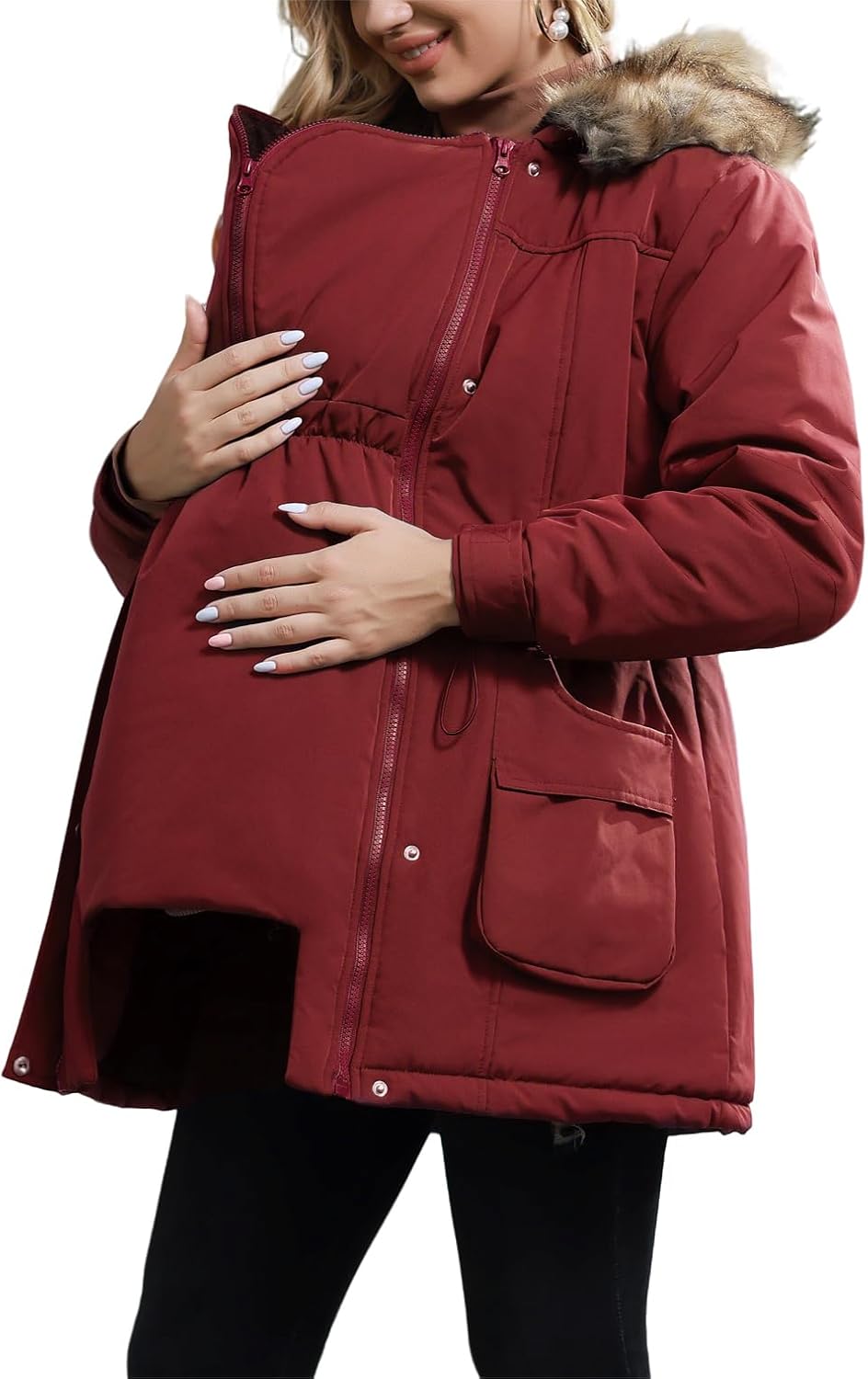 Maacie Tragejacke Umstandsjacke Umstandsmode Winter 3 In 1 Schwangerschaftsjacke Mit Babyeinsatz Ums