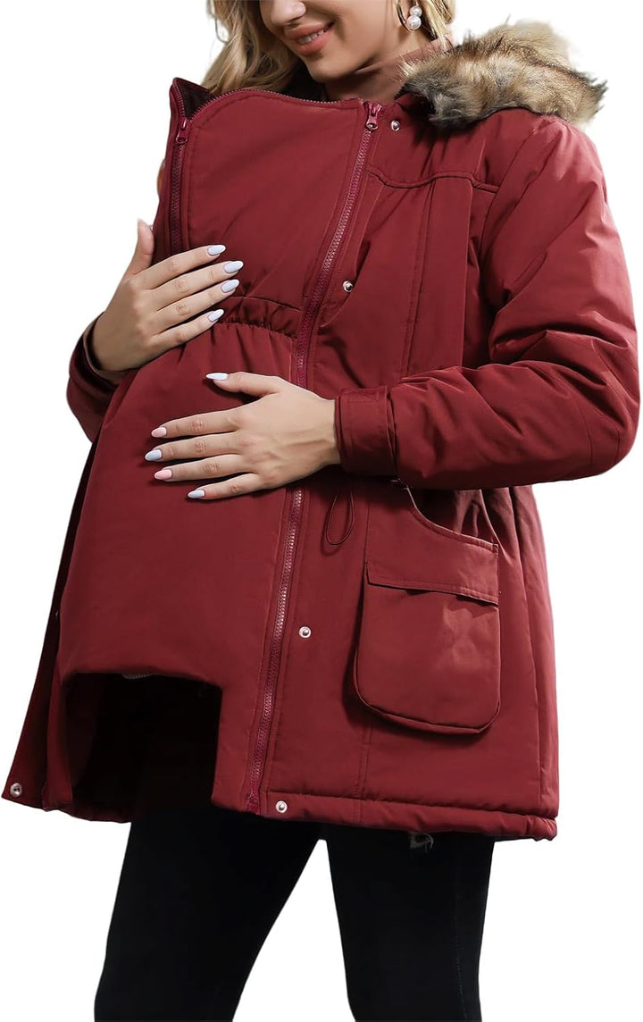 Maacie Tragejacke Umstandsjacke Umstandsmode Winter 3 In 1 Schwangerschaftsjacke Mit Babyeinsatz Ums