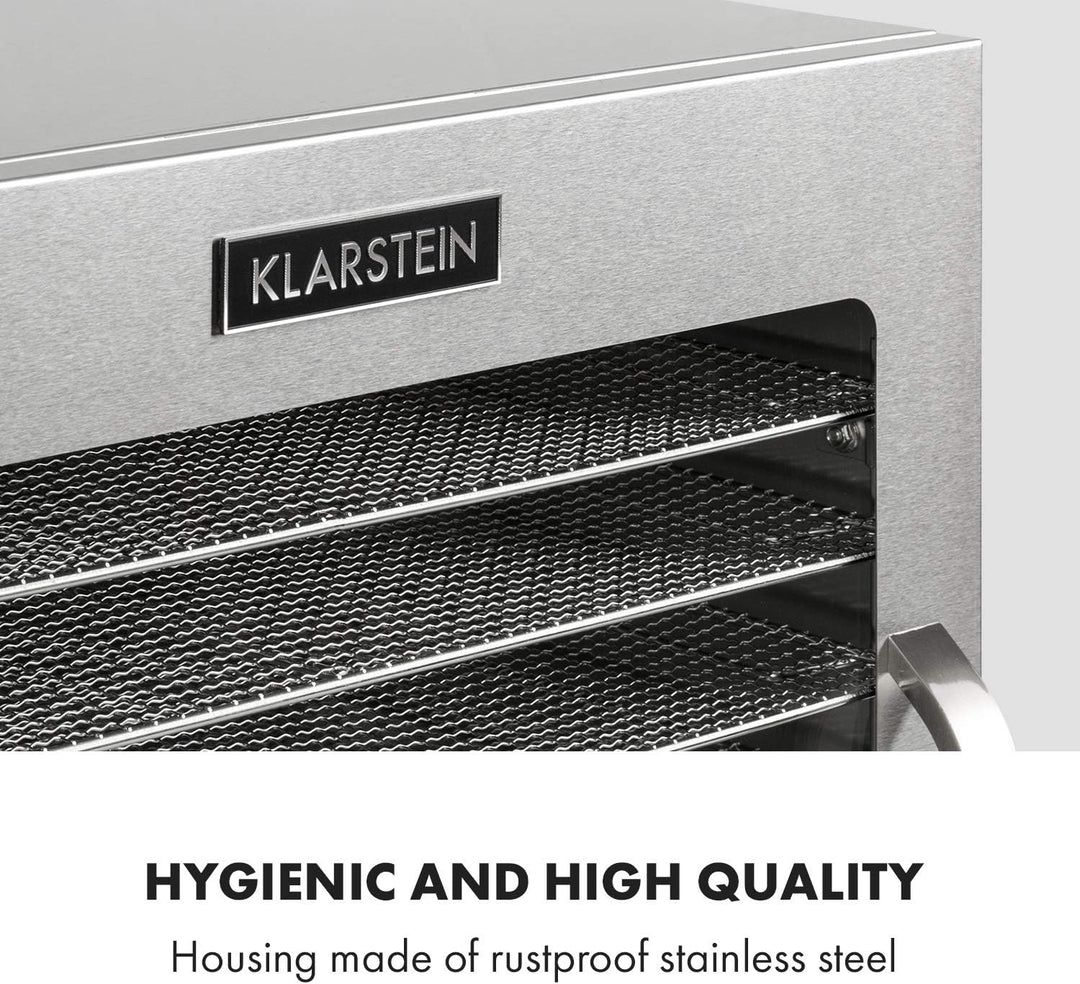 Klarstein Captain Jerky 110 Dörrautomat, 1000 W, Temperatur: 30-90 °C, 24-Stunden-Timer, BPA-frei, T