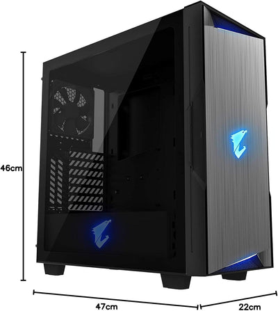 Gigabyte Case|GIGABYTE|AORUS C300 Glass|MidiTower|Not Included|ATX|MicroATX|MiniITX|Colour Black|GB-