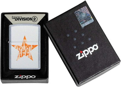 ZIPPO – Sturmfeuerzeug, Tom Clancy's The Division 2, Color Image, Chrome Brushed, nachfüllbar, in ho