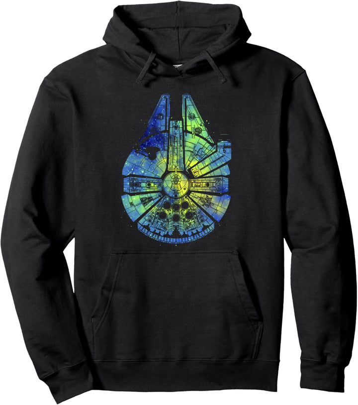 Star Wars Millennium Falcon Galaxy Fill Poster Pullover Hoodie