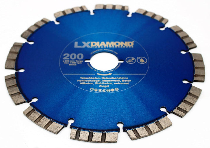 LXDIAMOND 3x Diamant-Trennscheibe 200mm für Beton Mauerwerk Stein passend für Lamello Tanga DX200 Fe