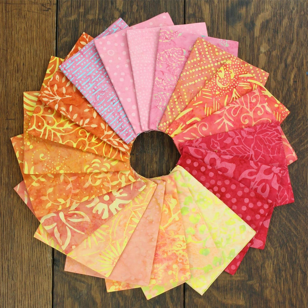 LoudElephant Baumwoll-Batik-Stoffbündel – Fat Quarter – Flamme Flame, Flame