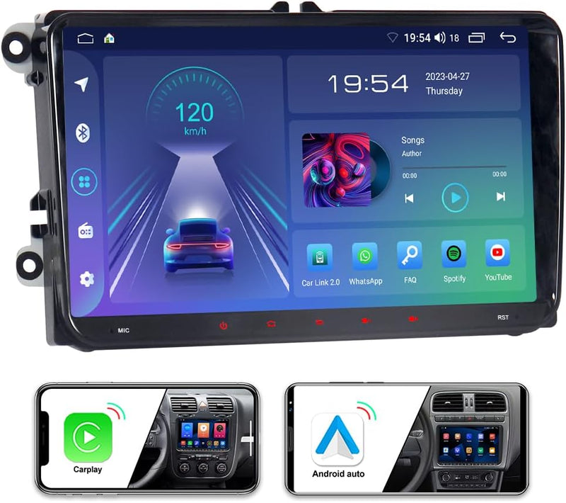 Android Autoradio Navi für VW Passat B6 Golf V VI 5 6 Polo cc Tiguan EOS Scirocco, 9 Zoll, 1280 * 72