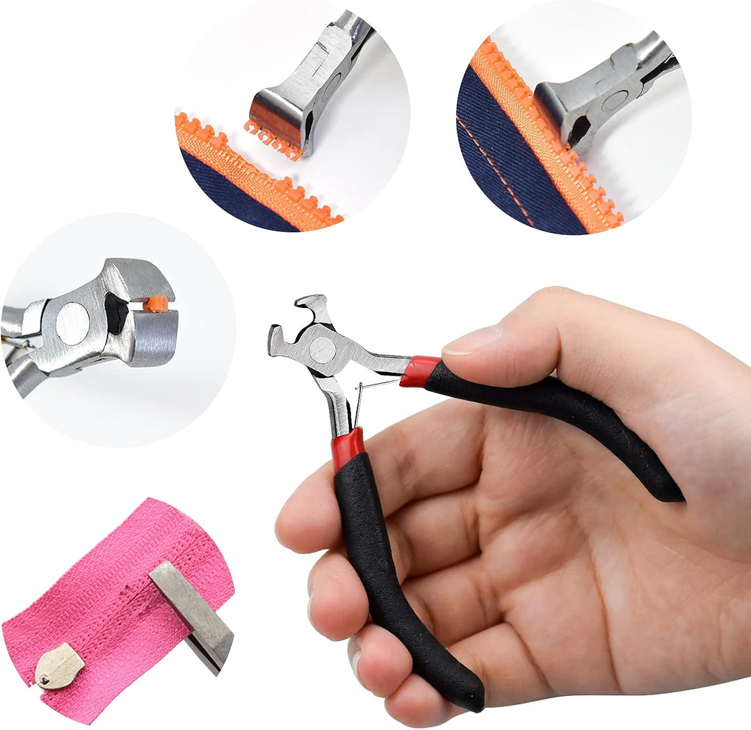 FEIGO 171 Stück Reissverschluss Reparatur Set, Reissverschluss Zipper Ersatz mit Zangen, Metall Schi