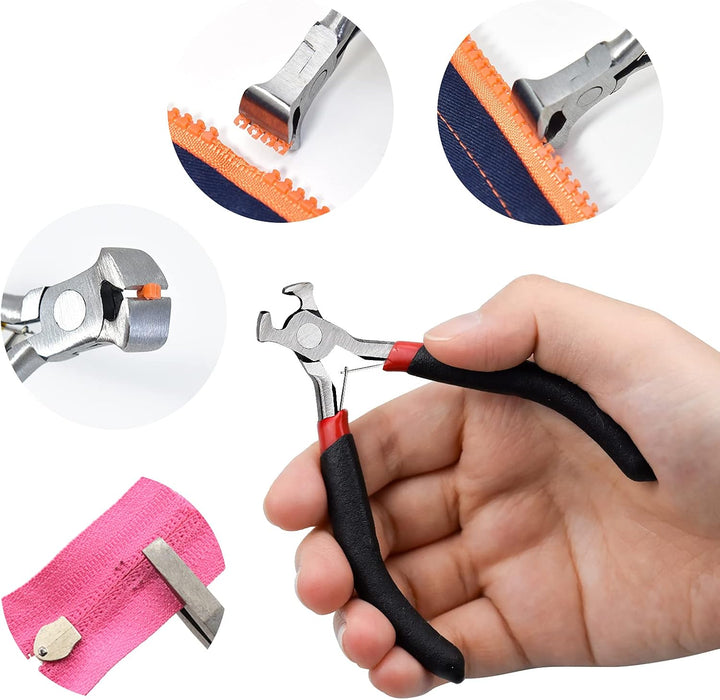 FEIGO 171 Stück Reissverschluss Reparatur Set, Reissverschluss Zipper Ersatz mit Zangen, Metall Schi