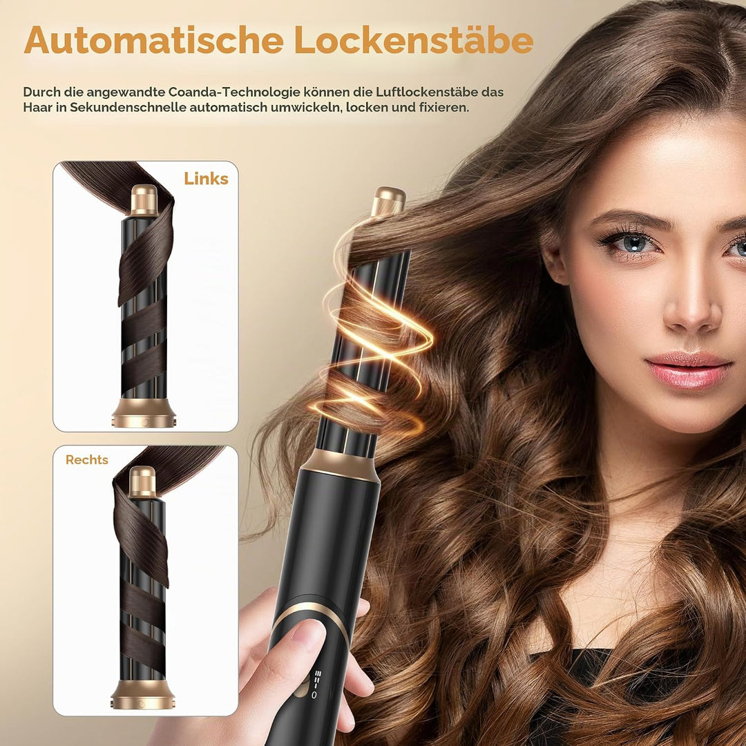 Air Styler Brush 6 in 1 Föhn mit Diffusor Luft-Lockenstab Haarstyler Airstyler Heizbürste Haartrockn