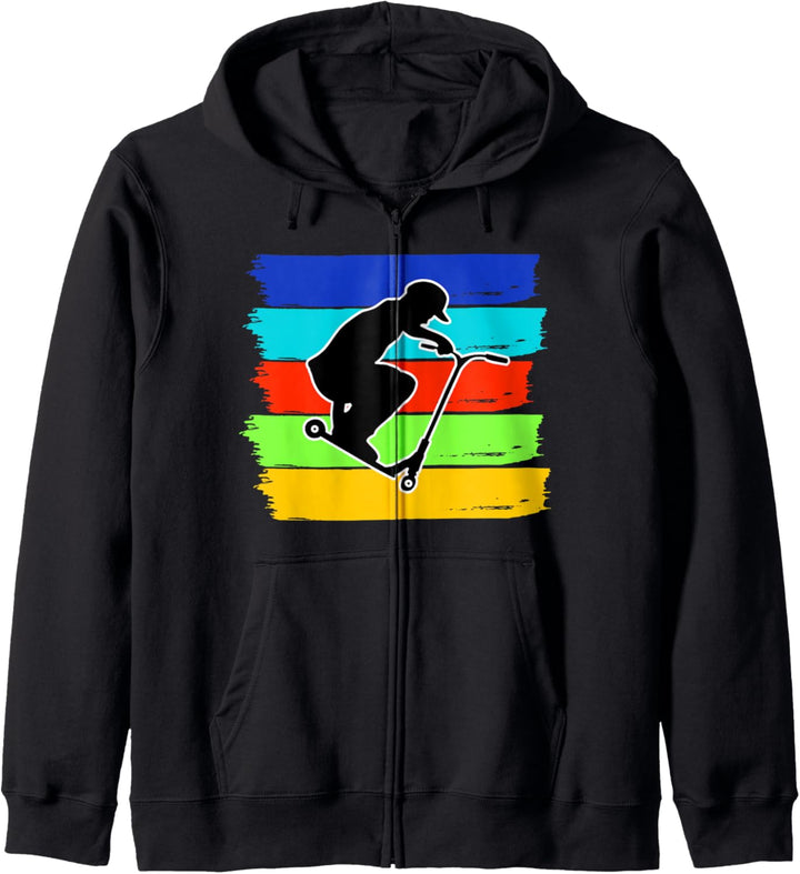 Stunt Scooter Vintage Motiv für Skater Jungen Kapuzenjacke