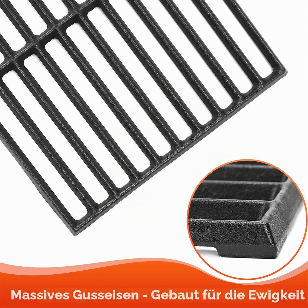 Denmay Gusseisen Grillrost 43 x 21 cm für Charbroil, Enders Boston 3, Enders Monroe 3 Pro, Landmann