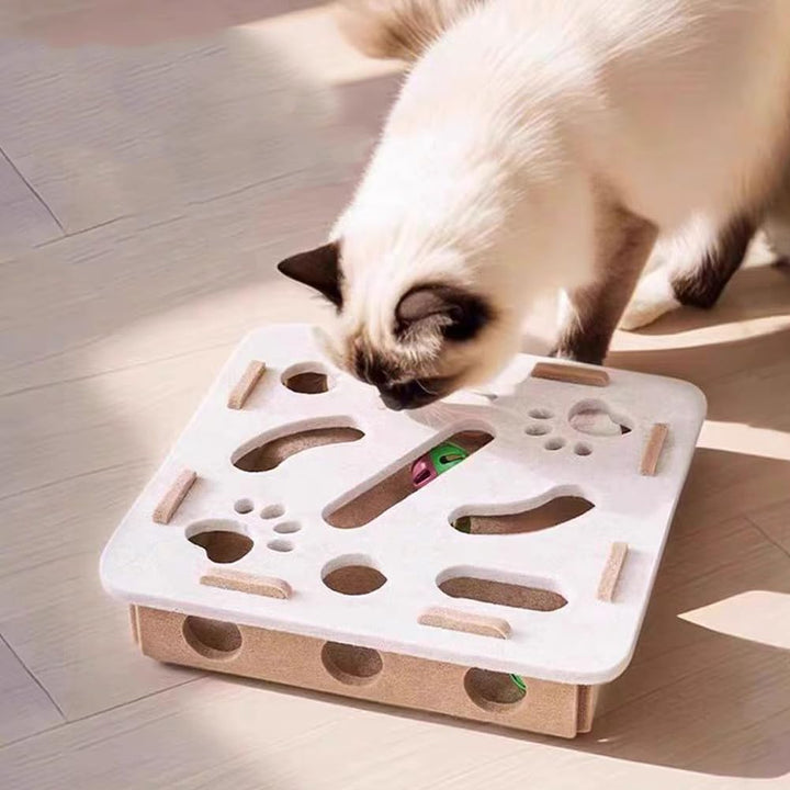 Katze interaktive Puzzle Spielzeug, Filz Labyrinth Katzenspielzeug Selbstbeschäftigung Ball mit Gloc