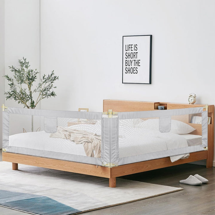 Supfine Bettgitter für Kinder, Bettgitter für Kinder, 150 cm, Bettschutzgitter, höhenverstellbar (70