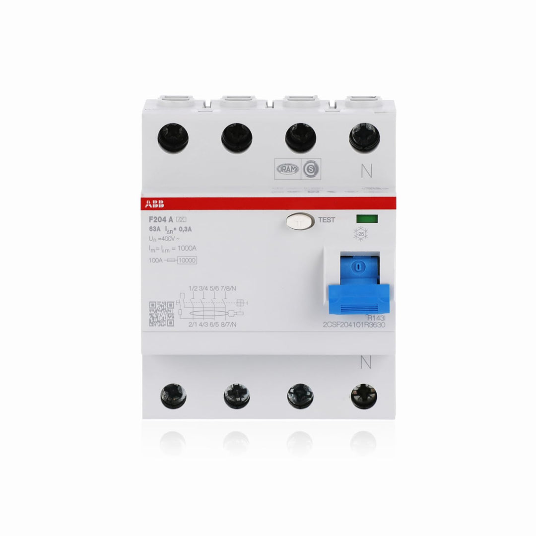 ABB F200 RCCB, 4-polig, 63A, 300mA Typ A 230V ac Single, Single
