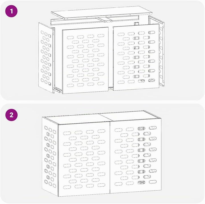 vidaXL Klimaanlagenabdeckung Silber 90 x 40 x 60 cm Verzinkter Stahl | Inspiriert von urbanem Loft-S