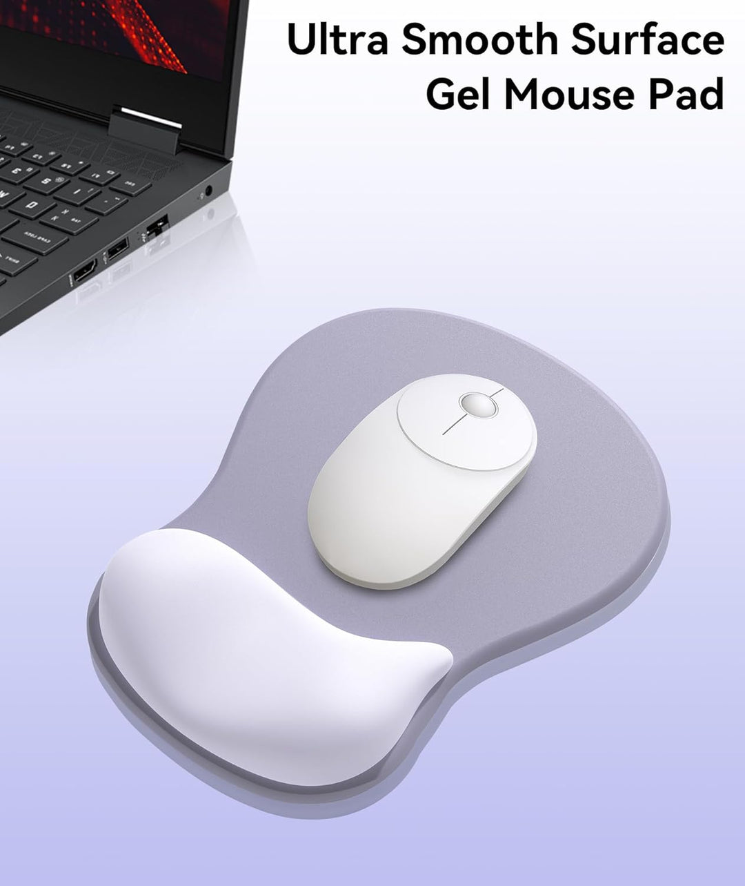 Mauspad mit Gelkissen,Ergonomisches Mousepad mit handauflage mit weichem Gelpolster,rutschfester Bas