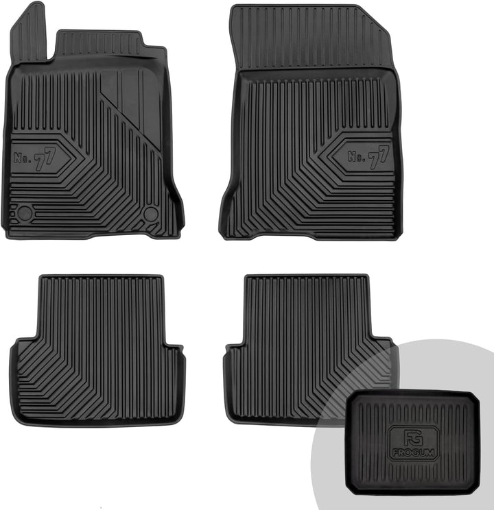 FROGUM No.77 Gummimatten Ganzjahresset von Auto Fussmatten Autofussmatten für Renault Laguna III 200